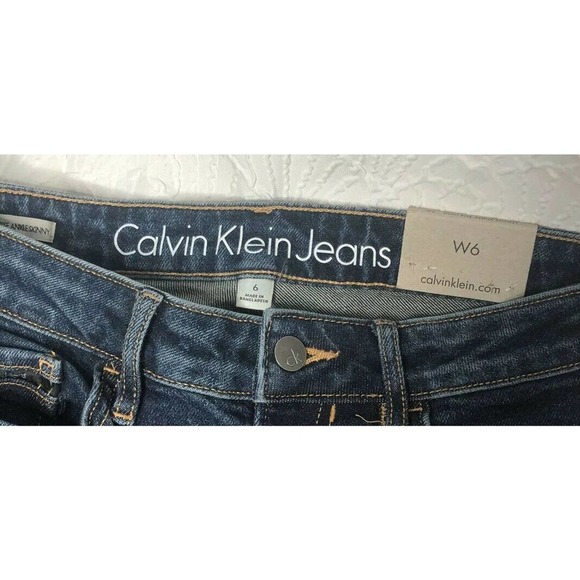 NEW Calvin Klein Jeans Womens Blue High-Rise Ankle Skinny Stretch Denim Jeans 6 - Picture 12 of 12